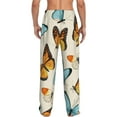 thumbnail image 3 of Balery Butterflies print Men's Pajama Pants,Ultra Lightweight Pjs,Lounge Pant-Large, 3 of 9