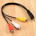 thumbnail image 5 of 2.5mm Mini AV Male to 3RCA Female M/F Audio Video Cable Stereo Jack Adapter Cord, 5 of 5
