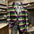 thumbnail image 6 of KeShDi Sequin Blazer Suit Jacket Men's Corduroy Print Ceremonial Dress Pocket Button Party Coat Red S, 6 of 6