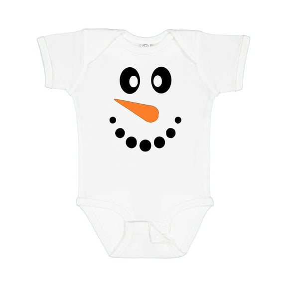 Inktastic Cute Smiling Snowman Face with Carrot Nose Boys or Girls Baby Bodysuit