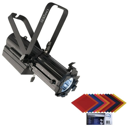 CHAUVET PROFESSIONAL Ovation Min-E-10CW LED Ellipsoidal Spot (19 to 36 Degree) with Pro Gel Vivid Colors Filter Pack 12 x 12" Bundle