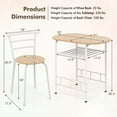 thumbnail image 3 of Costway 3 Pcs Bistro Dining Set Table 2 Chairs Pub Home Kitchen Breakfast Furniture, 3 of 10