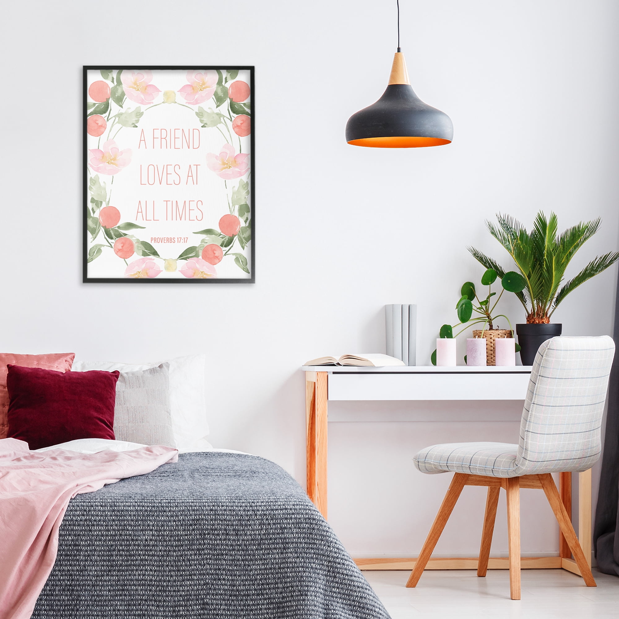 Stupell Industries A Friend Loves At All Times Black Framed Giclee Art, design by Lucille Price