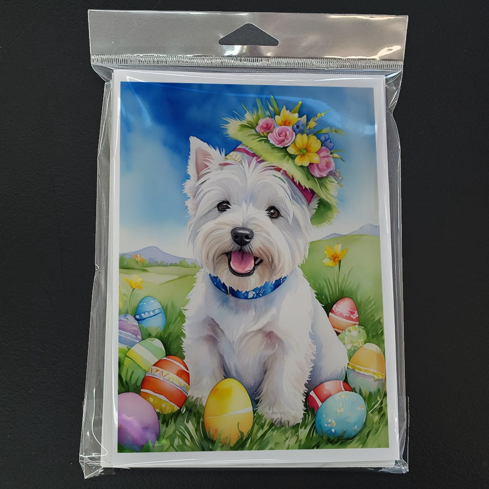Westie Easter Egg Hunt Greeting Cards Pack of 8 7 in x 5 in