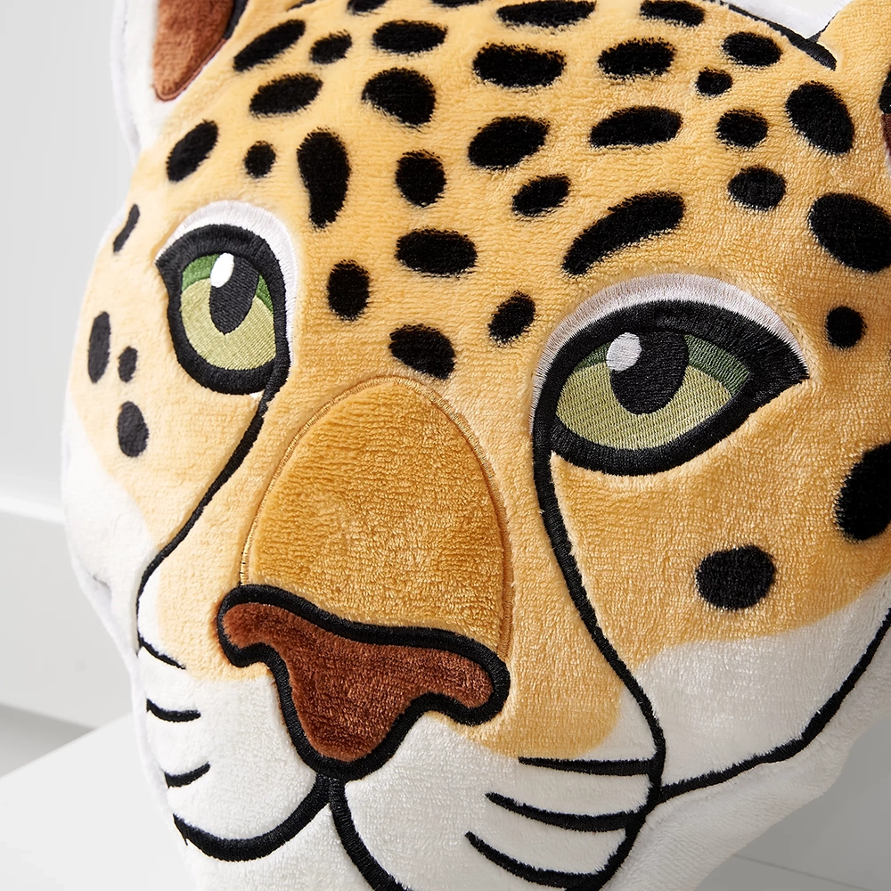 Your Zone Kids Cheetah Decorative Pillow, 14 in x 14 in, Beige, Embroidered Plush Polyester, Unisex