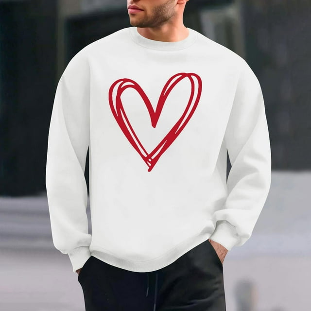 Ceisia Men Casual Fashion Print Round Neck Pullover Long Sleeve Sweatshirt Gift