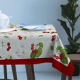 thumbnail image 2 of Rectangle Tablecloth 60x120 Inch Retro Red Cherry Texture Waterproof Table Cloth, Polyester Washable Table Covers for Dining Table, Parties, Camping Watercolor Vintage, 2 of 6