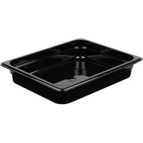 TrueCraftware- Half Size 2-1/2” Deep Food Pan Polycarbonate Black Color- Food Storage Containers Plastic Food Pan Restaurant Commercial Hotel Pans for Food Prep Fruits Vegetables Beans Corns