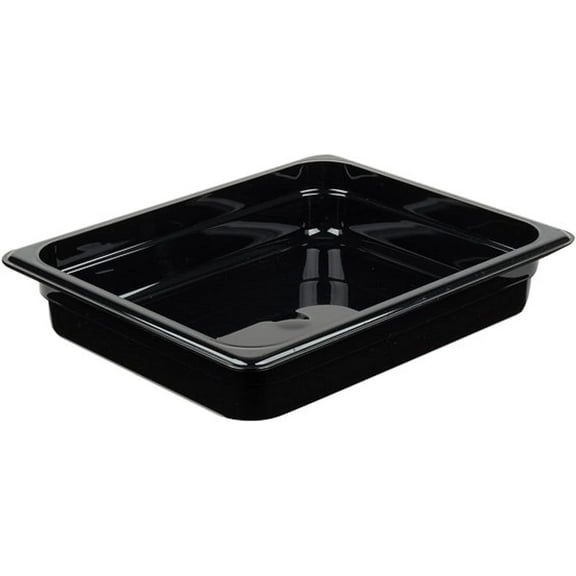 TrueCraftware- Half Size 2-1/2” Deep Food Pan Polycarbonate Black Color- Food Storage Containers Plastic Food Pan Restaurant Commercial Hotel Pans for Food Prep Fruits Vegetables Beans Corns