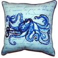 thumbnail image 3 of Betsy Drake HJ534 18 x 18 in. Blue Script Octopus Large Indoor & Outdoor Pillow, 3 of 3