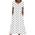 thumbnail image 2 of Gamivast Polka Dot Dress for Women Short Sleeve Crew Neck Maxi Dress With Pockets Loose Fit Casual Dresses A-Line Summer Sundress Sun Dresses Beach Wear, 2 of 5
