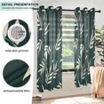 thumbnail image 3 of Yayeee Window Curtains Light Filtering 63"x42" Grommet Panel Pair Home Living Room Decor, Beige Leaves, 3 of 7