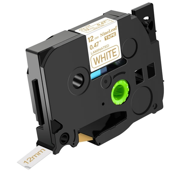 NineLeaf 1 Pack Compatible for Brother P-Touch TZe TZ Label Maker Tape TZe-234 TZ-234 12mm 0.47 in Laminated Gold on White Label Tape