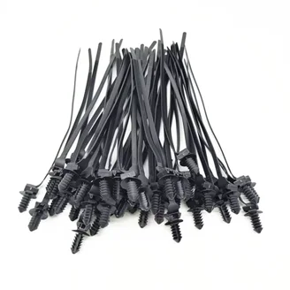 200Pcs Universal Push Mount Cable Zip Ties - Nylon Self-Locking Straps For Car Wiring, Engine Bay, Electrical Work (5 Sizes)
