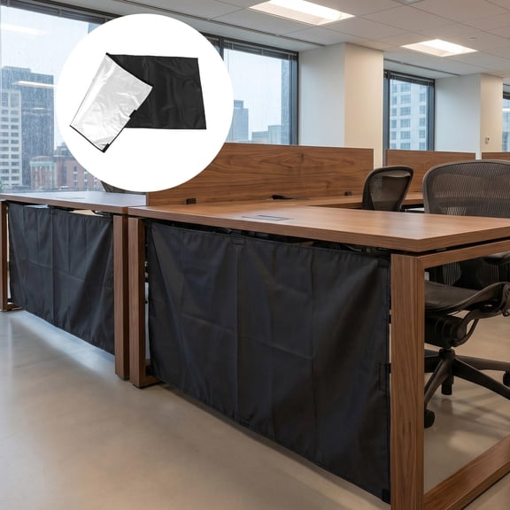 CTIRCHIU Under Desk Privacy Shield, Black, Cable Organizer, Sturdy Material, Effortless Installation
