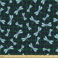 thumbnail image 2 of Ambesonne Dragonfly Fabric by the Yard Upholstery, Illustration Nature Art, 1 Yard, Night Blue, 2 of 5
