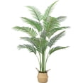 thumbnail image 1 of 6ft artificial palm tree con real bark design y 9 adjustable branches: fake tropical paradise palm tree potted para indoor home y oficina moderno decor, 1 of 5