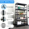 thumbnail image 6 of 72"H Heavy Duty Storage Shelves Adjustable 5-Tier Metal Shelving Unit with Wheels for 2500LBS Load Kitchen, Garage, Pantry, and More 21752, 6 of 9
