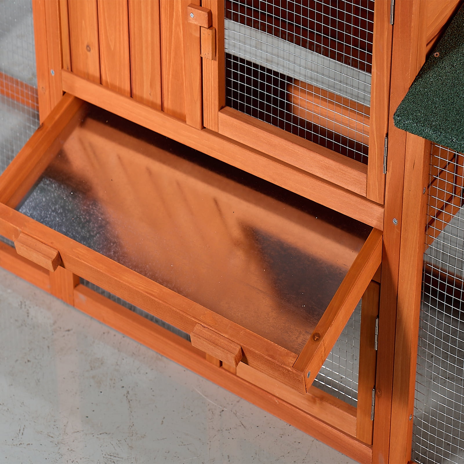 Zephypaws 90" Wooden Rabbit Hutch,Bunny Cage Pet Playpen House Enclosure with Double Side Run Boxes,No Leak Tray,Ramp,for Guinea Pig and Small Animals,Brown