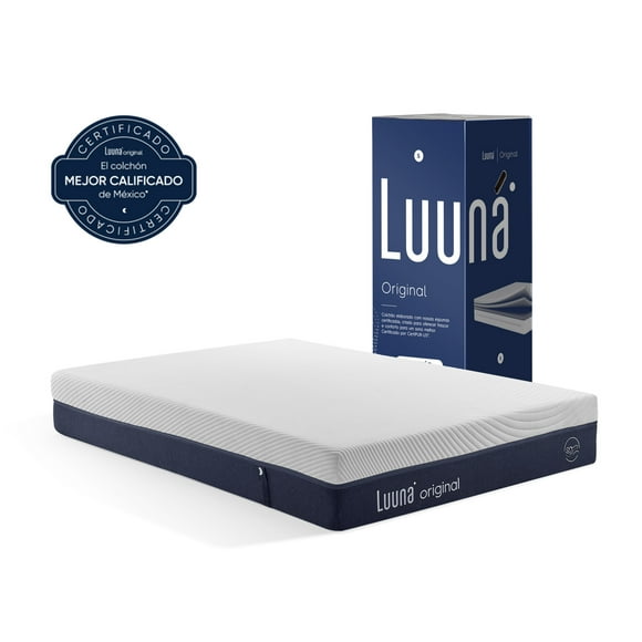 Colchón en Caja Luuna Original Color Blanco Tamaño Queen Size 190x150cm Memory Foam
