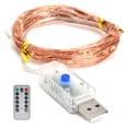 thumbnail image 3 of Cadena de luces LED con control remoto 33 pies/100 LED Cadena de luces de alambre de cobre Aislamiento exquisito con control remoto para festivales para reuniones para cumpleaños ANGGREK Otros, 3 of 8