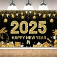 thumbnail image 7 of LUUFILx 180cm Happy New Year Hanging Flag Countdown Party Champagne Wine Glass Background Banner Colorful Flag Festival Party New Year's Eve Scene Decoration, 7 of 7