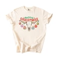 thumbnail image 4 of Merry Christmas Western Shirt for Women and Teens Festive Bull Skull Country Graphic Tee Ivory Shirt Adult 2X-Large, 4 of 4