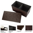 thumbnail image 4 of Lavish Home Faux Leather Folding Storage Ottoman with Padded Lid (Brown), 4 of 8
