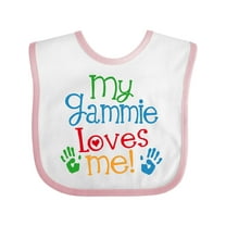 Inktastic Gammie Loves Me Grandkids Boys or Girls Baby Bib