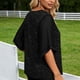 thumbnail image 4 of Mujeres Partido Tops Casual Brillante Elegante Suelto Ajuste, Color Sólido Blusa para la Primavera Diaria, 4 of 9