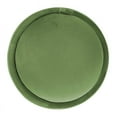 thumbnail image 6 of HomePop Round Storage Ottoman, Green Velvet, 6 of 9