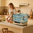 thumbnail image 3 of Renewold Toaster Oven Cover Dust and Fingerprint Protection Microwave Oven Air Fryer Protector Case Polyester Small Appliance Protective Cover, 18.5 x 14.5 x 9 Inches, Daisy Wood Grain Blue, 3 of 7