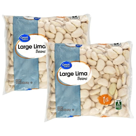 (2 Pack) Great Value Large Lima Beans, 16 oz
