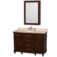 thumbnail image 2 of Wyndham Collection Berkeley 48 inch Single Bathroom Vanity in Dark Chestnut, White Carrera Marble Countertop, Undermount Round Sink, 24 inch Medicine Cabinet, 2 of 2
