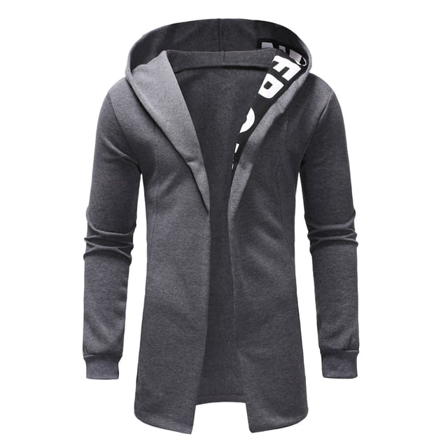 Birdeem Mens Solid Color Design Zipper Pocket with Velvet Long Sleeved Hooded Casual Jacket