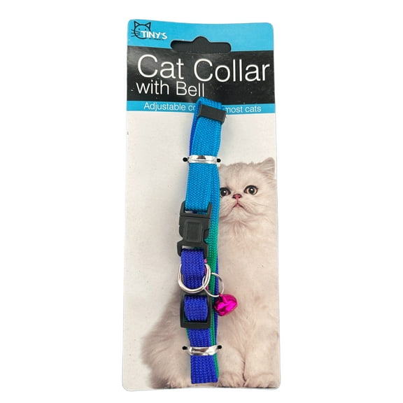 20 in Cat Collar with Bell, Featuring Vibrant Nylon Gradient Colors, Adjustable Plastic Snap Clip Closure and a Dainty Bell That Rings as Your Cat Walks, Plays and Runs, Perfect for Most Cats, Mix