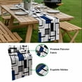 thumbnail image 5 of Blue Geometric Table Runner - 72 Inch Long, Kitchen Dining Table Runner Dresser Scarves, Minimalist Black Gray Abstract Striped Farmhouse Decor for Coffee Tables Wedding Party Banquet, 5 of 8