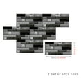 thumbnail image 2 of 6 Pcs Self Adhesive Tiles Stickers Black Gray Marbling Wall Decals 11.8x5.9inch Waterproof Vinyl Peel and Stick Backsplash Mosaic Brick Wallpaper, 2 of 7