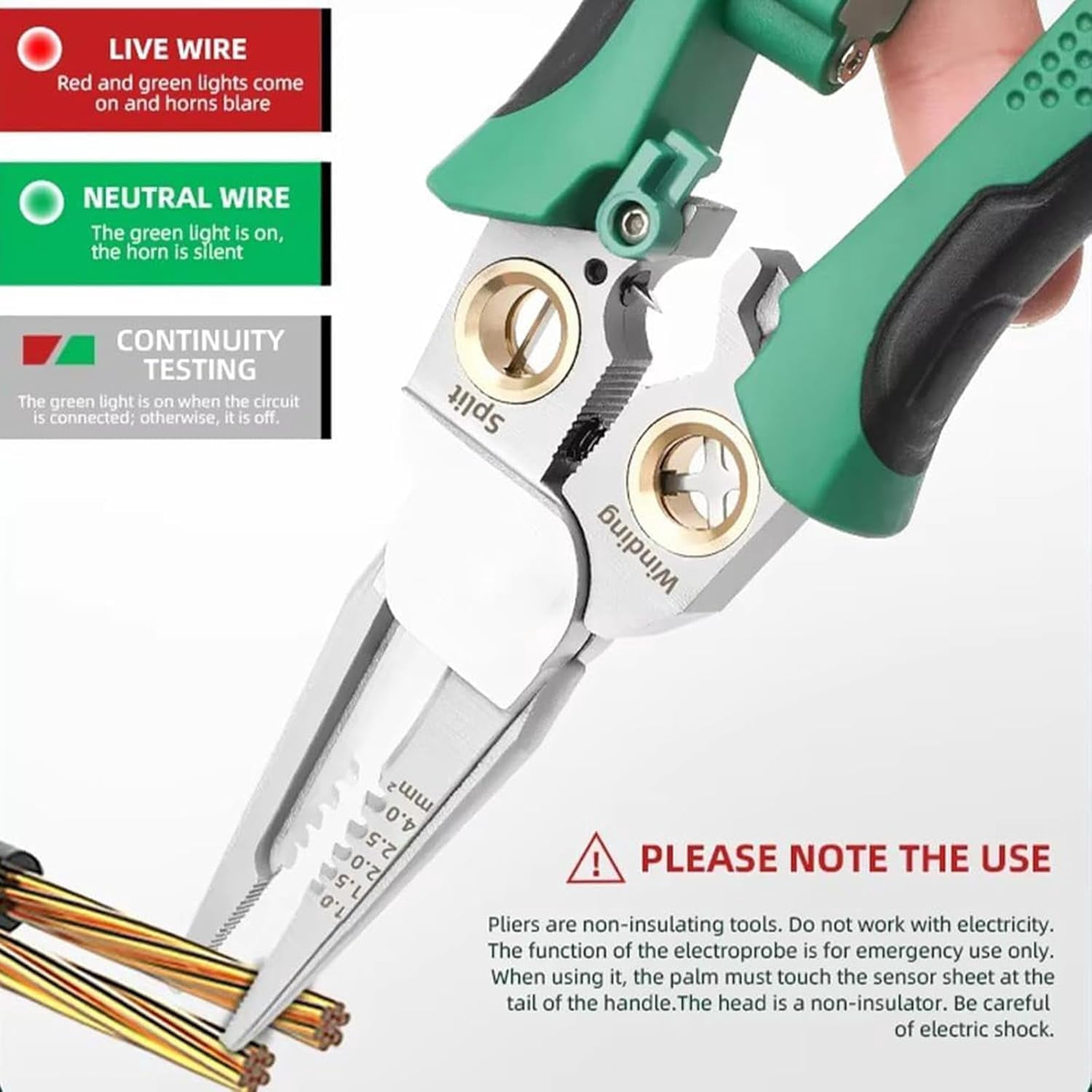 Preferablen 8 In 1 Wire Stripper Twister, 8 In 1 Wire Stripping Pliers, 2025 New 8 In 1 Wire Stripper With Voltage Tester, Electrical Pliers For Wire Cutting-Pulling And Crimping  Gray
