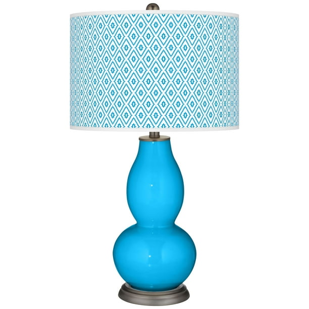 Double Gourd Table Lamp, Ceramic Gourd Table Lamps Blue