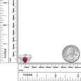 thumbnail image 3 of Gem Stone King 10K White Gold Red Created Ruby and White Lab Grown Diamond Engagement Ring for Women | 2.19 Cttw | Oval 8X6MM | Gemstone July Birthstone | Available in Size 5,6,7,8,9, 3 of 5