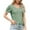 Green 1, variant on Kaemgyyd Tops for Women Trendy Summer Short Sleeve V Neck Basic T Shirts Breathable Tie Front Eyelet Blouses Tunic