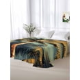 thumbnail image 5 of Palm Tree King Size Flat Sheet, Wrinkleproof & Fadeproof Cooling Flat Bed Sheet Only, Retro Summer Botanical Tropical Plant Leaves Breathable Soft Bedding Top Sheets 105 x 98 Inches, 5 of 8