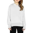 thumbnail image 2 of Dakiuu 5-14Y Girls Oversized Hoodies Fashion Long Sleeve Drop Shoulder Pullover Sweatshirts Kids Casual Outfits Spring Fall Winter Clothes White 13-14 Years (160), 2 of 5