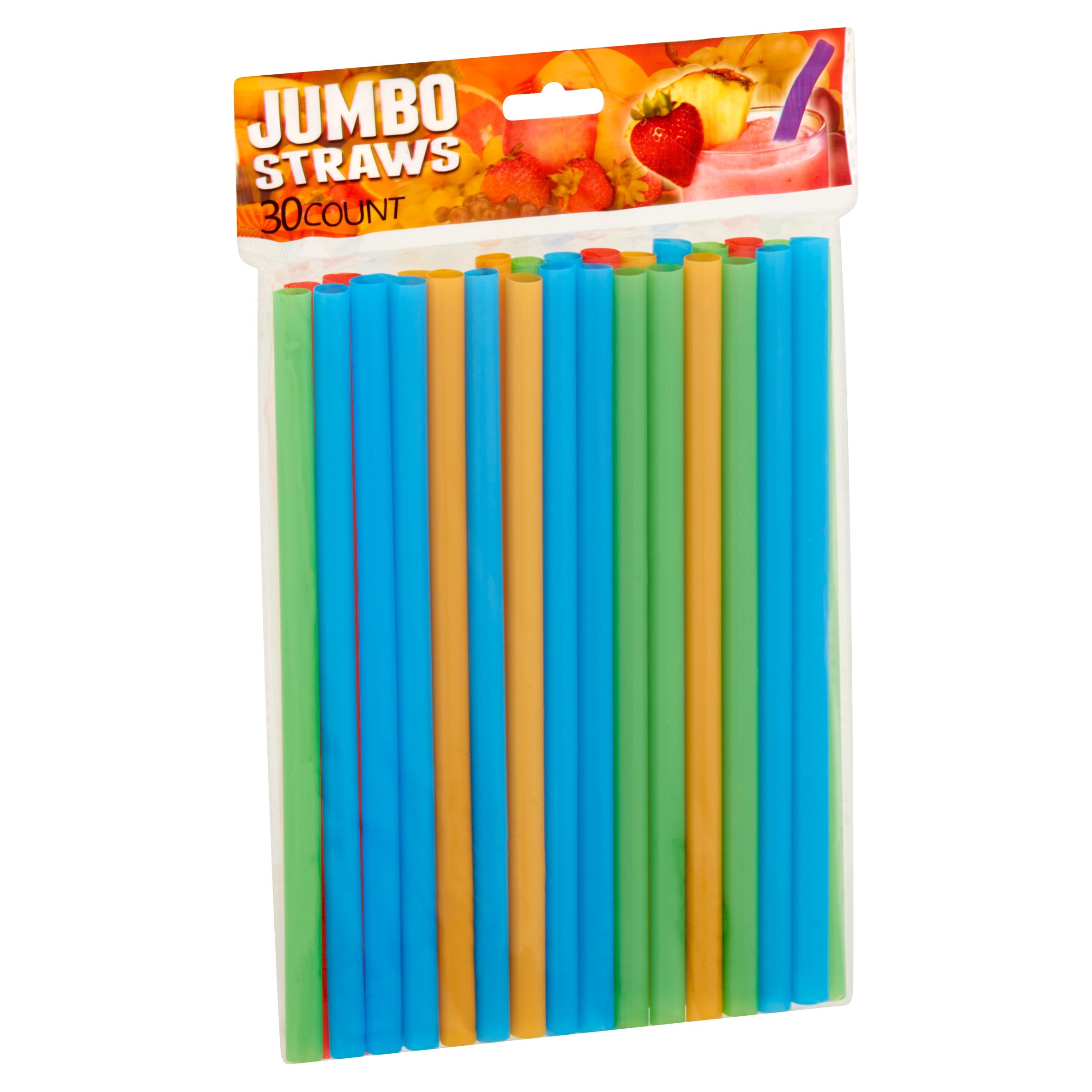 30ct. Jumbo Straws in Assorted Colors