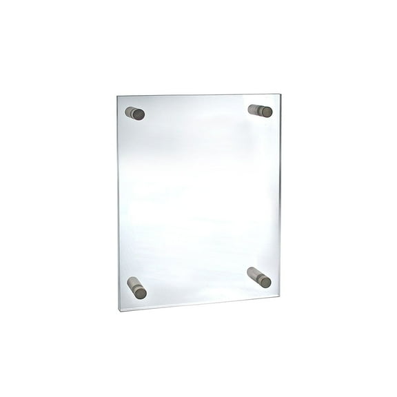 Azar 11" x 17" Standoff Acrylic Sign Holder With Caps Clear 105508
