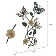 thumbnail image 3 of Garden Butterfly Metal Wall Art- Hand Painted Decorative 3D Butterflies, Flowers for Modern Farmhouse Rustic Home or Office Decor By Lavish Home, 3 of 8