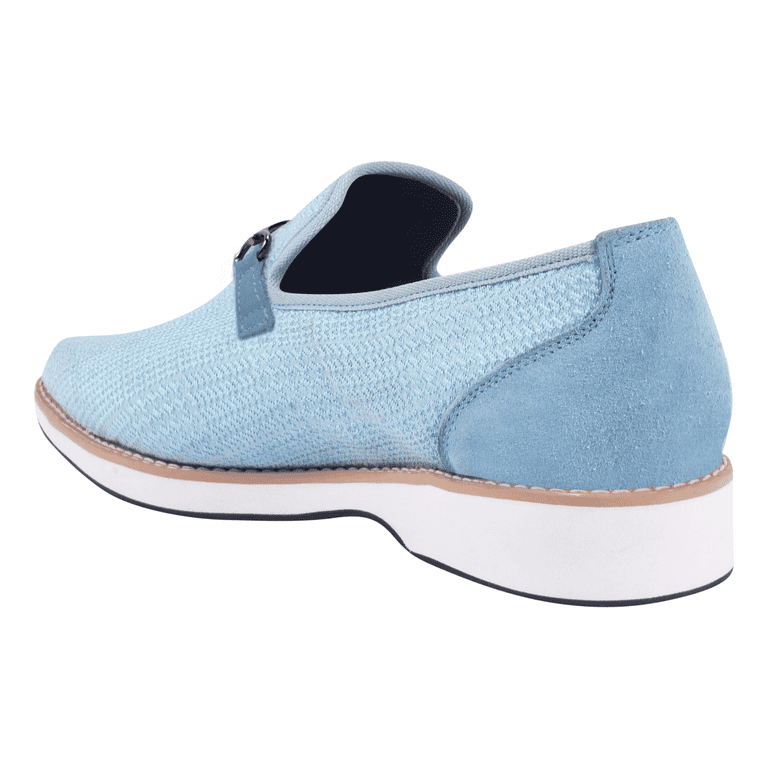 LIBERTYZENO Men\'s Blue Canvas Textile Suede Leather Loafer Tuxedo Slip On Shoes LIBERTYZENO Mens Classic Formal Shoes Slip On Loafers, Blue  main image 2