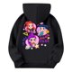 thumbnail image 3 of Moonsky Sudadera con capucha y cordón HUNTRX, estampado de grupo de chicas coreanas, jersey corto, suave y cómodo, top de manga larga para primavera y otoño. Negro 140, 3 of 4