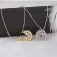 thumbnail image 3 of Micro Ensemble Zircon Ouvert et Fermé Pendentif Collier Porte-Bonheur Chaîne Argent, 3 of 4